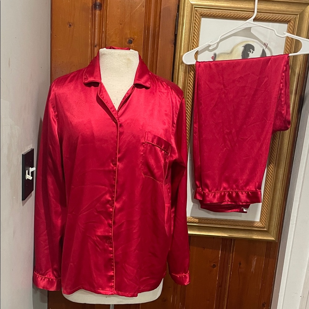 Victoria's Secret Red Satin Pajama Set